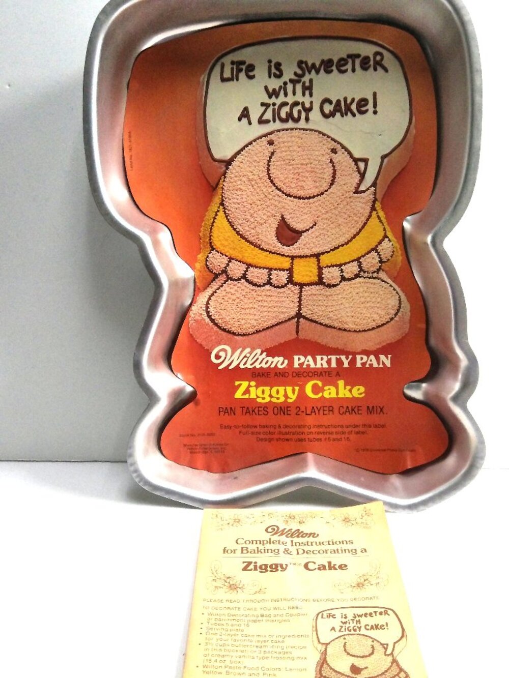 Ziggy Wilton Cake Party Pan Vtg 1978 Mold Aluminum, Baking, Decorating  Booklet